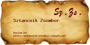 Sztancsik Zsombor névjegykártya